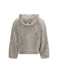 Brunello Cucinelli Silver Linen-Cotton Hoodie