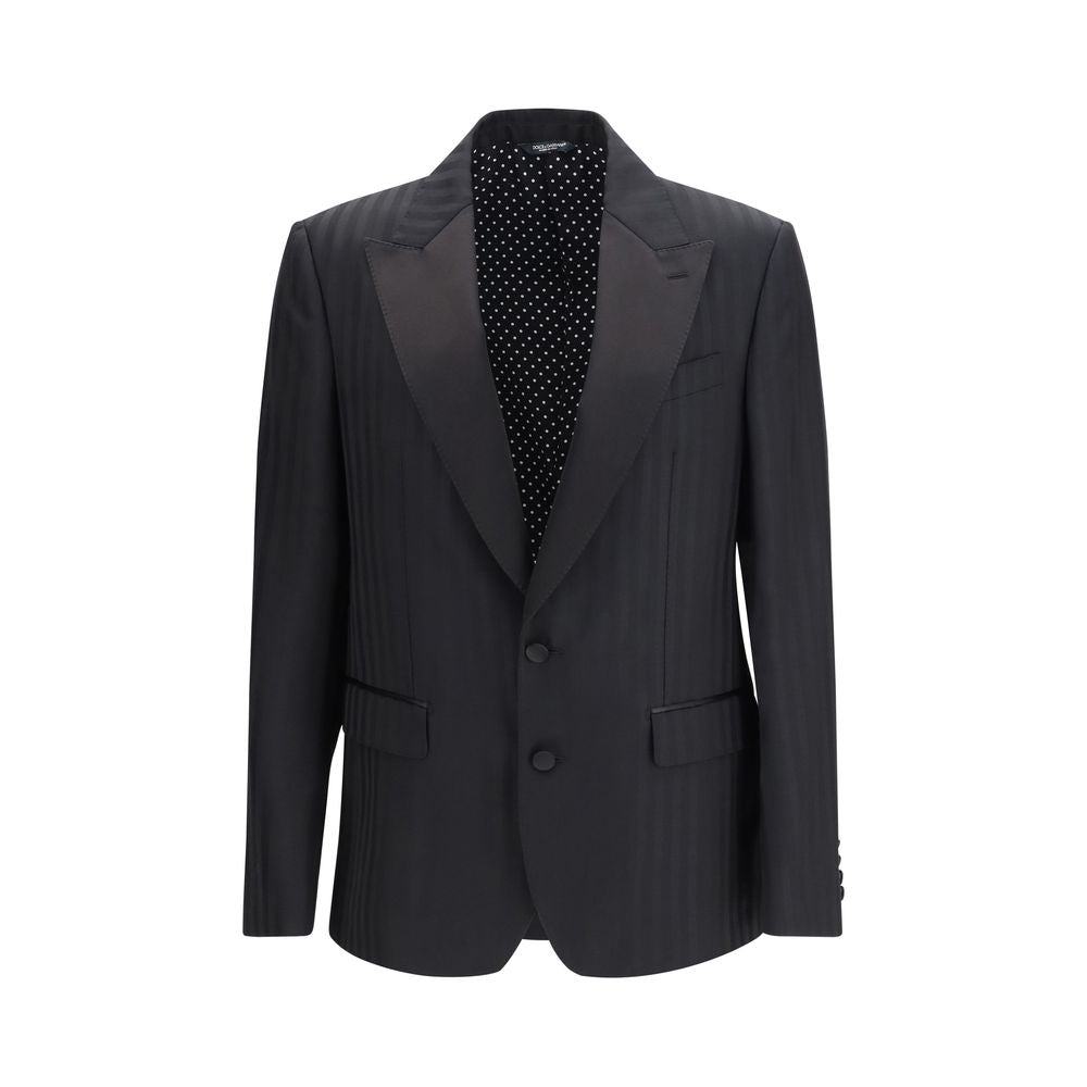 Dolce & Gabbana Fleece Wool Blazer - Black