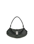 Ganni B-Kat Python Embossed Leather Shoulder Bag - Deep Blue