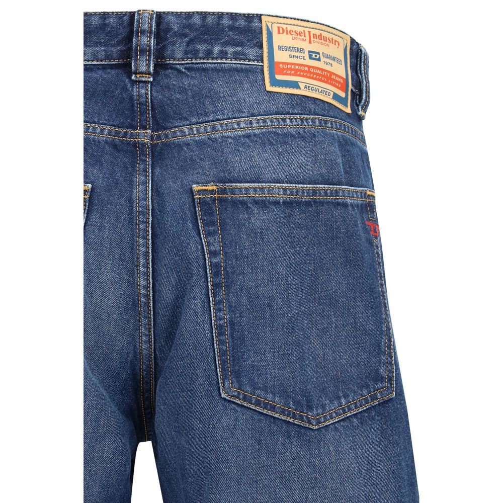 Diesel 2024 Dark Wash D-Macs Tapered Jeans - Mid Blue