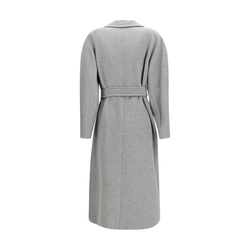 Max Mara Madame Virgin Wool Coat - Gray/Grey