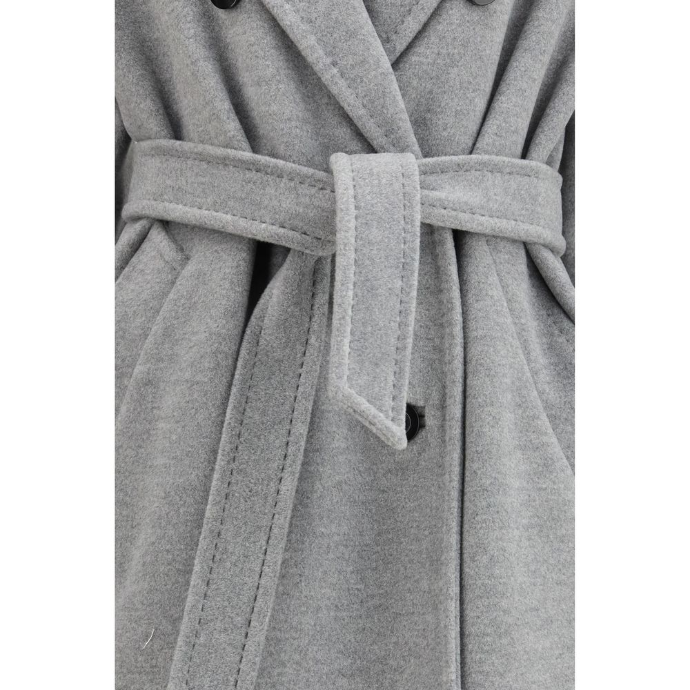 Max Mara Madame Virgin Wool Coat - Gray/Grey