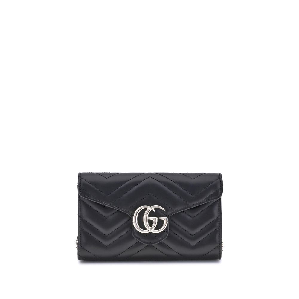 Gucci GG Marmont Leather Wallet With Chain