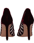 Aquazzura Sheer & Velvet High Heel Pumps - Bordeaux