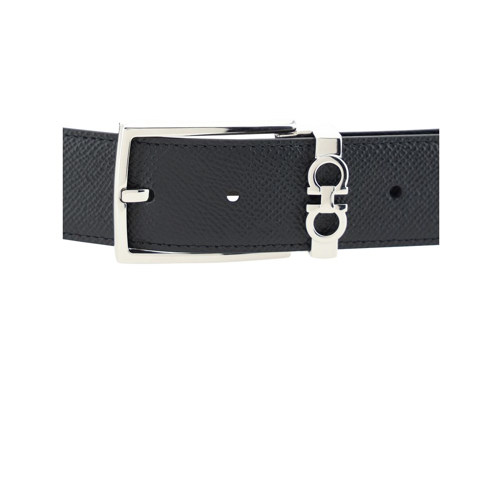 Ferragamo Gancini Reversible Leather Belt - Black &amp; Brown