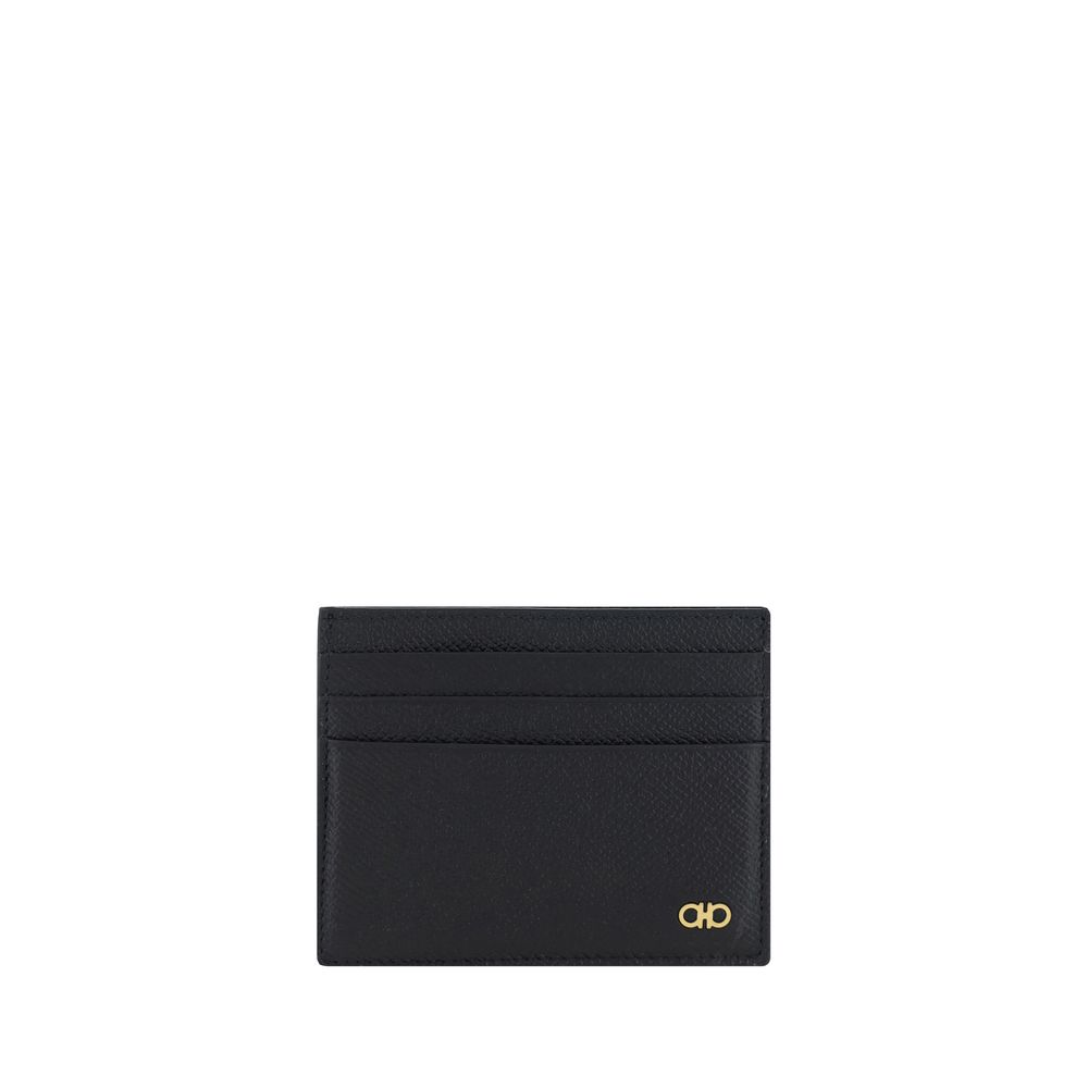 Ferragamo Black Leather Slim Card Holder