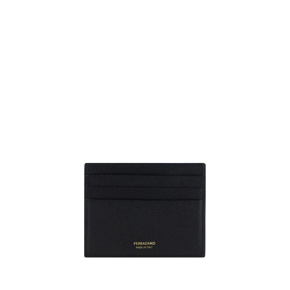 Ferragamo Black Leather Slim Card Holder