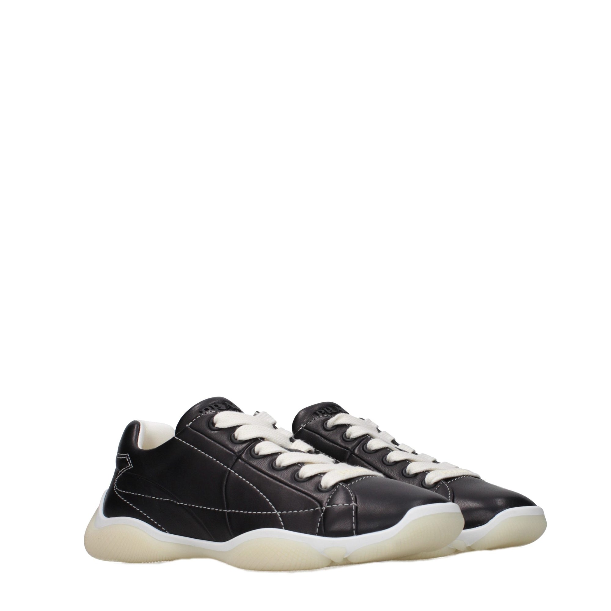 Prada Nappa Leather Sneakers - Black