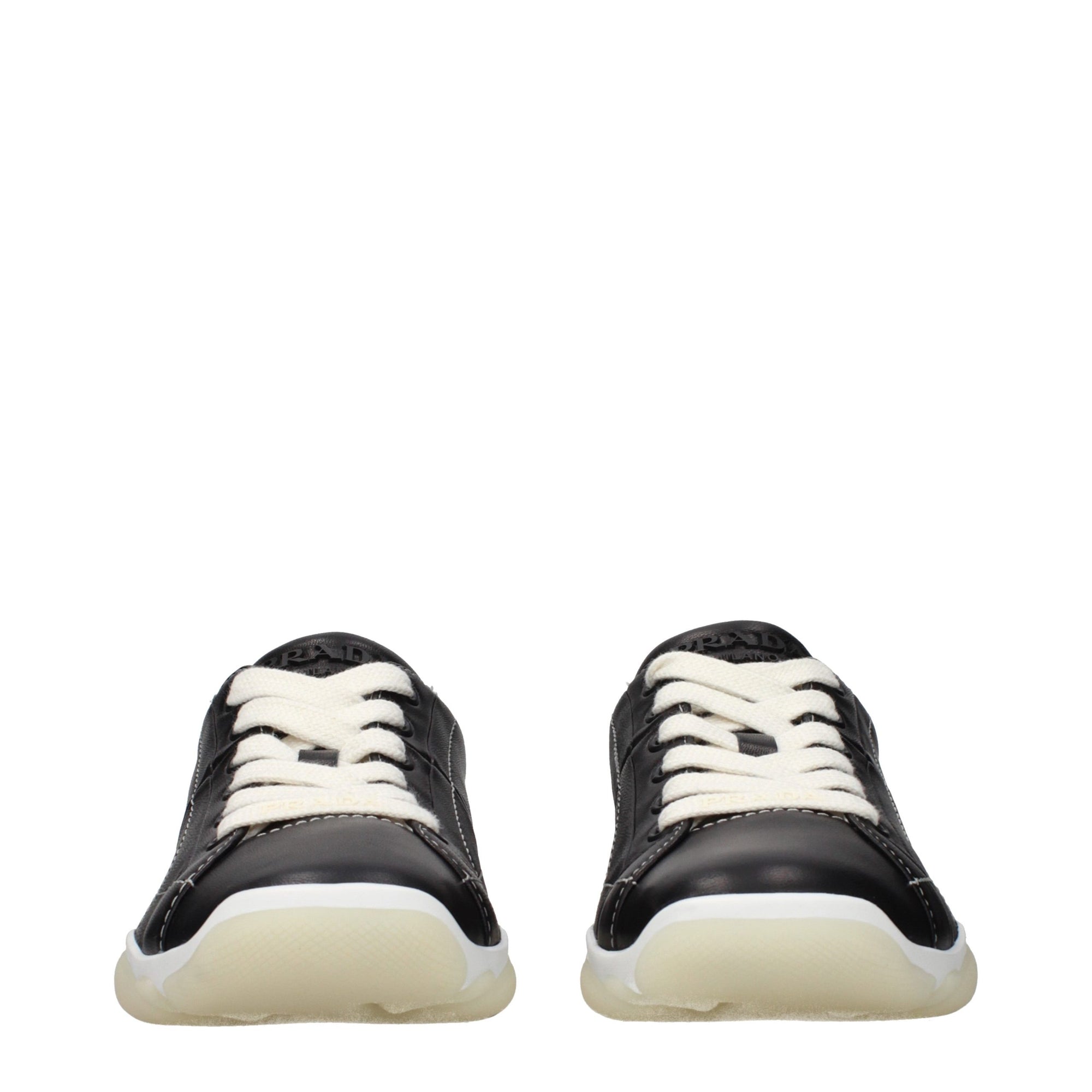 Prada Nappa Leather Sneakers - Black