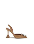 Amina Muaddi Begum Slingback Heels - Tan Brown