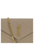 Saint Laurent Classic Cassandre Chain Wallet - Beige