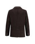 D'amico Suede Leather Blazer - Dark Chocolate