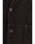 D’Amico Suede Leather Blazer - Dark Chocolate