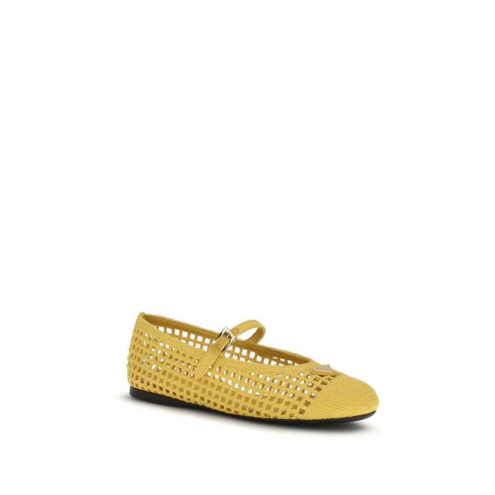 Prada Crotchet Mary Janes - Limoncello Yellow