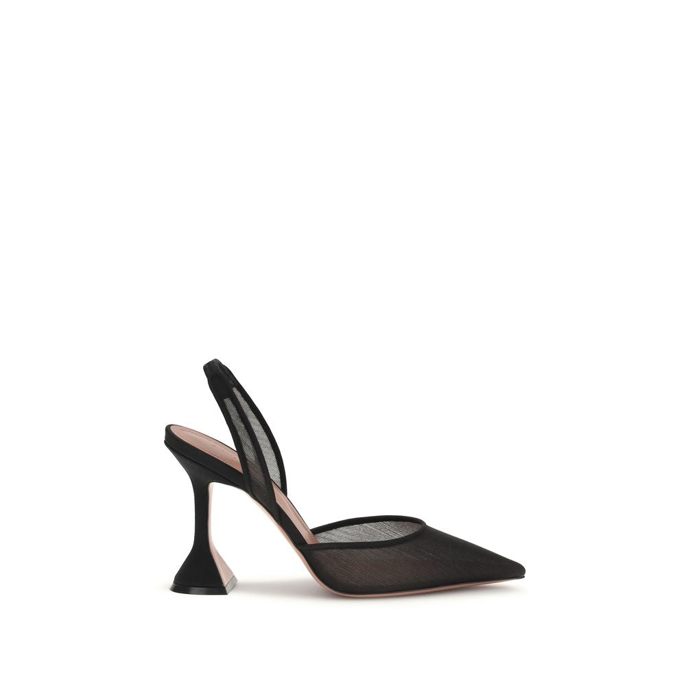 Amina Muaddi Holli Slingback Heels - Black