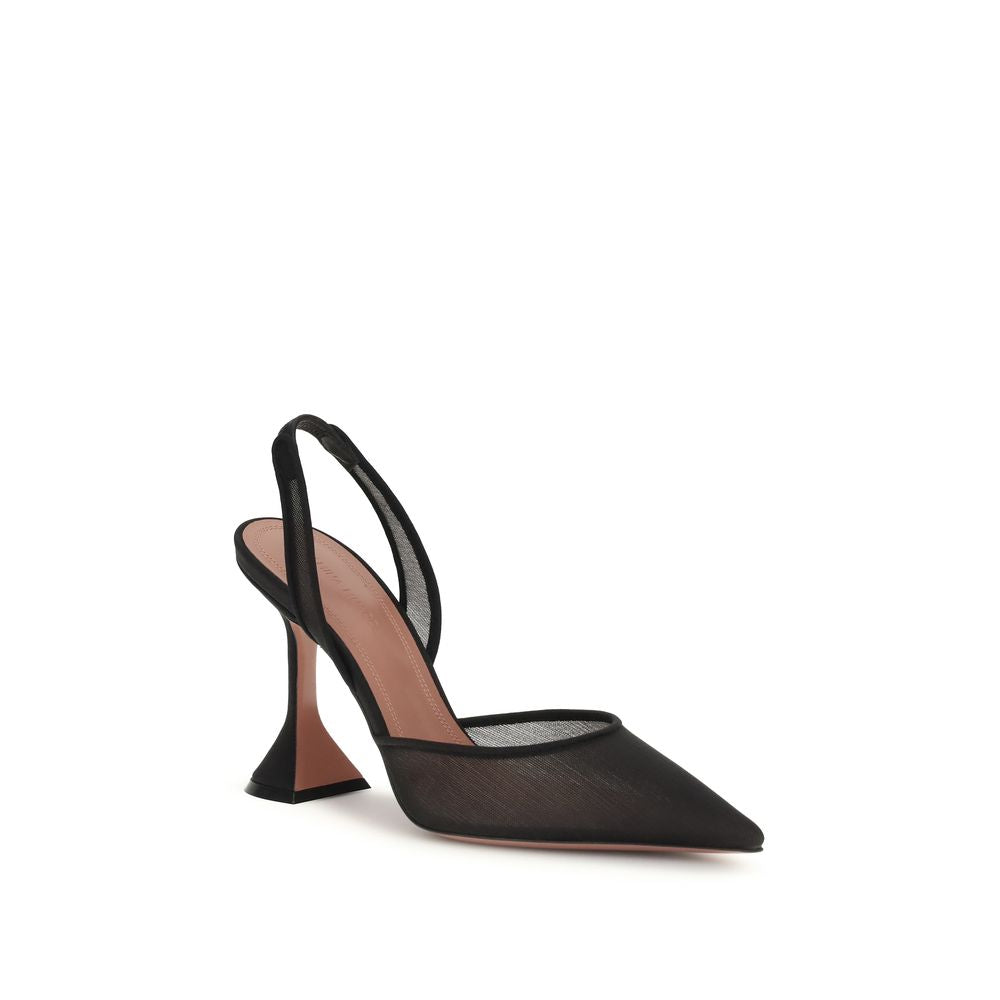 Amina Muaddi Holli Slingback Heels - Black