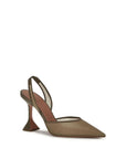 Amina Muaddi Holli Slingback Heels - Musk