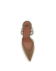 Amina Muaddi Holli Slingback Heels - Musk
