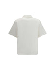 Prada Cotton Nature Print Bowling Shirt - Red & White