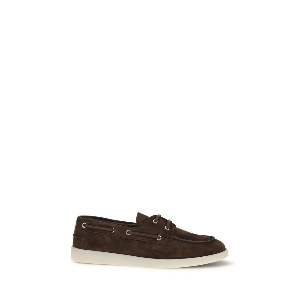 Prada Suede Leather Boat Shoes