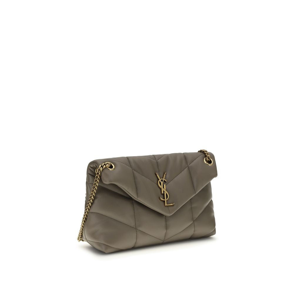 Saint Laurent Small Loulou Puffer Shoulder Bag - Gray/Grey