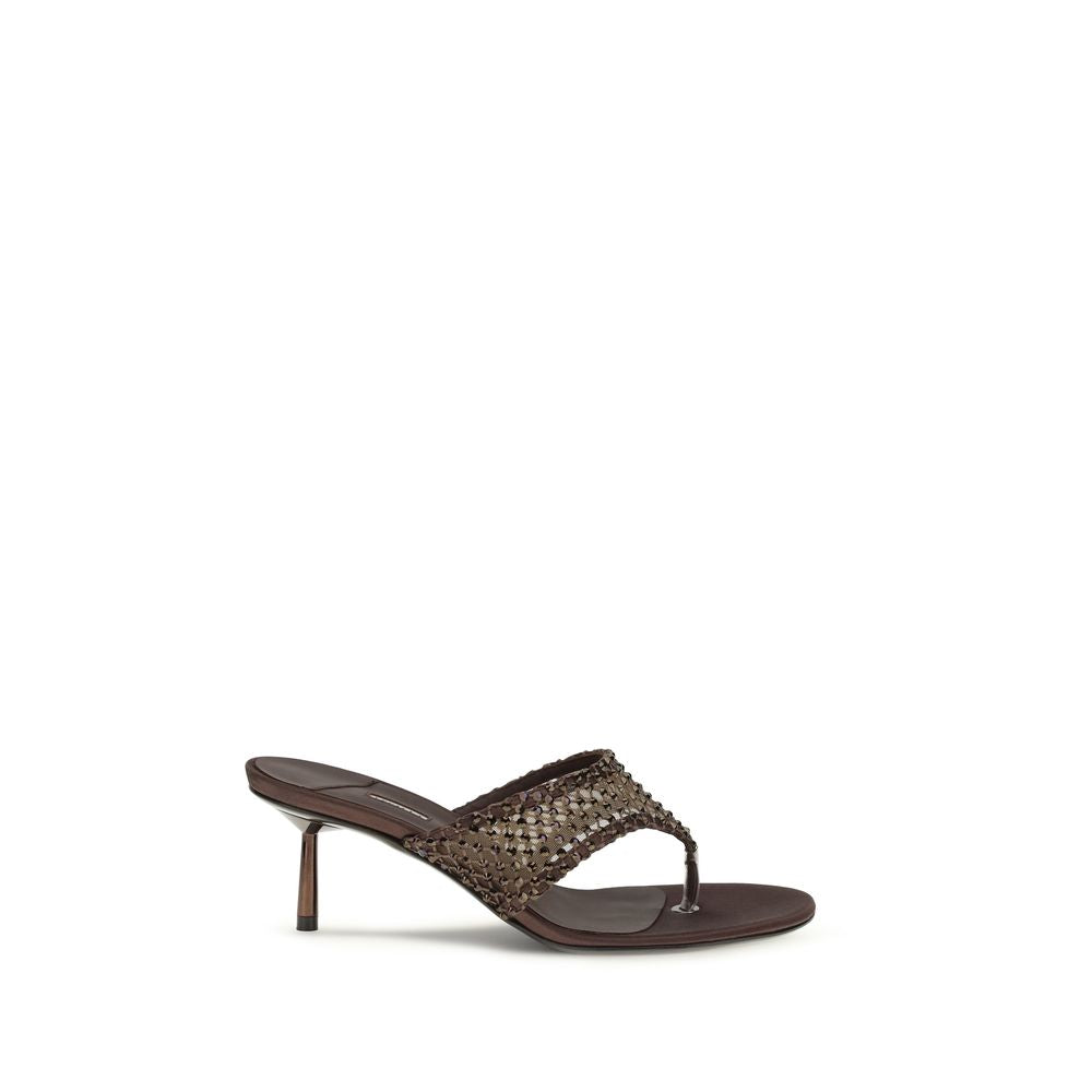 LE SILLA Gilda Crystal Embellished Stiletto Heel Sandals - Brown