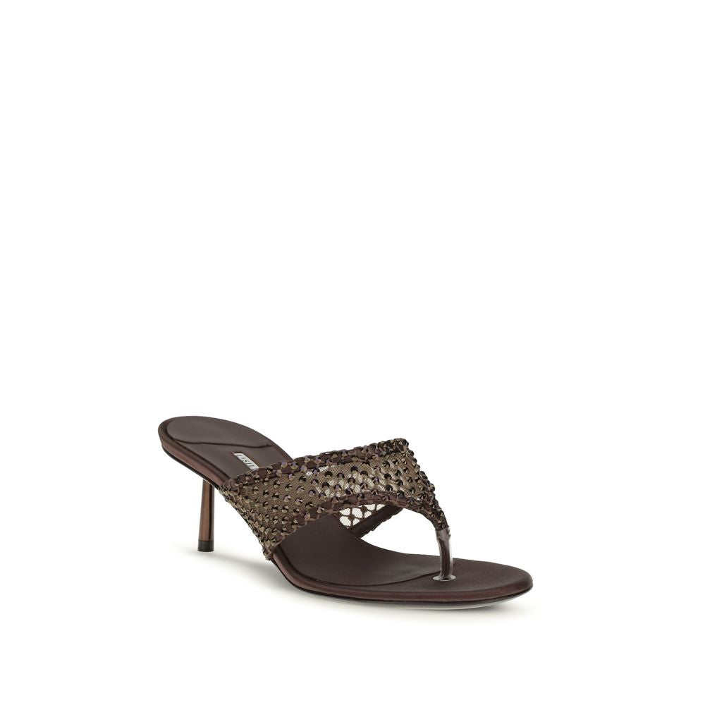 LE SILLA Gilda Crystal Embellished Stiletto Heel Sandals - Brown