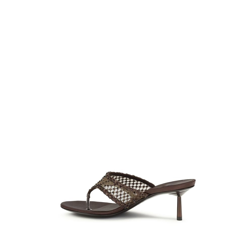 LE SILLA Gilda Crystal Embellished Stiletto Heel Sandals - Brown