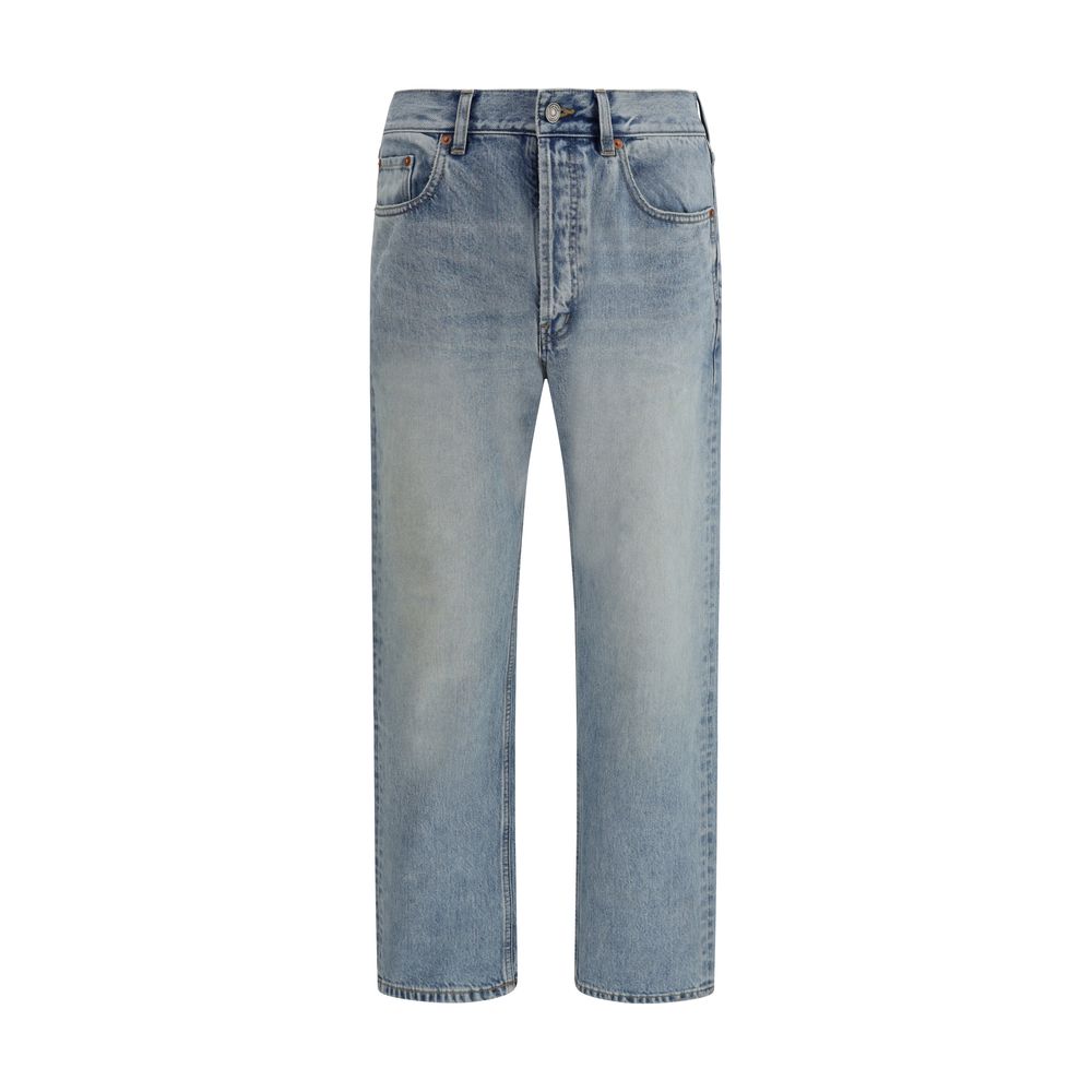 Saint Laurent Light Wash Straight-Leg Jeans