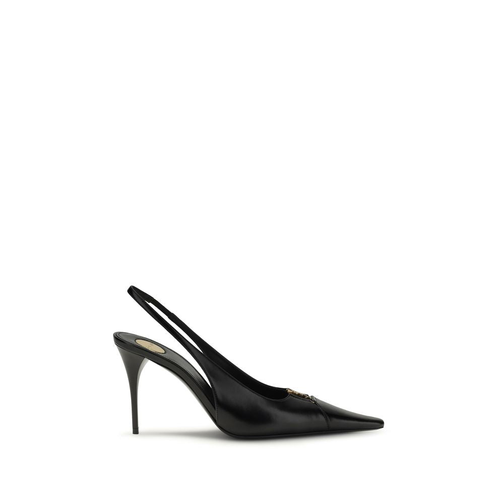 Saint Laurent Babylone High Heel Slingback Pumps - Black