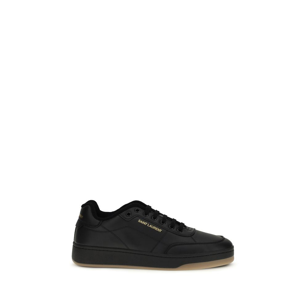 Saint Laurent SL/61 Leather Low Top Sneakers - Black