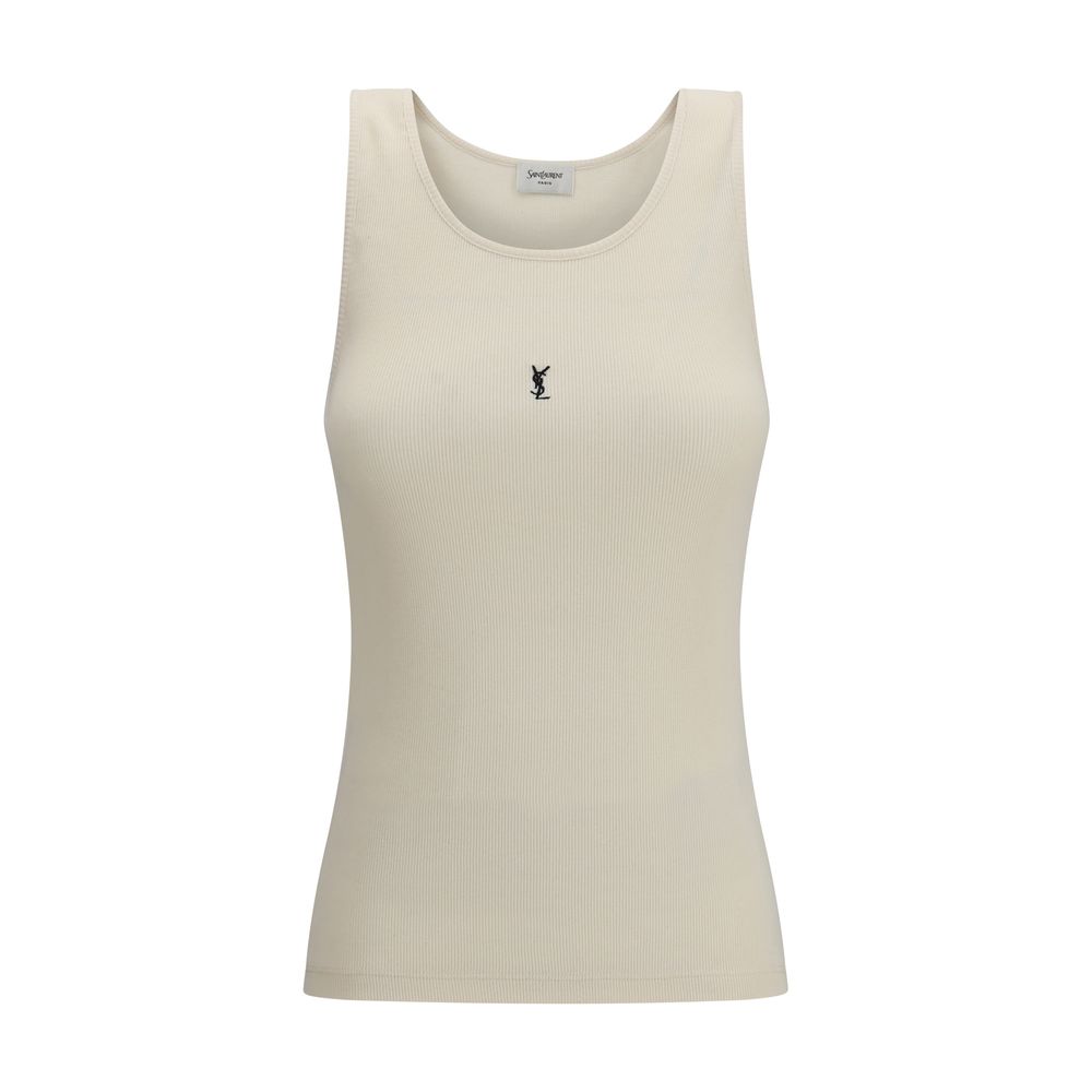 Saint Laurent YSL Cassandre Tank Top - Cool Beige