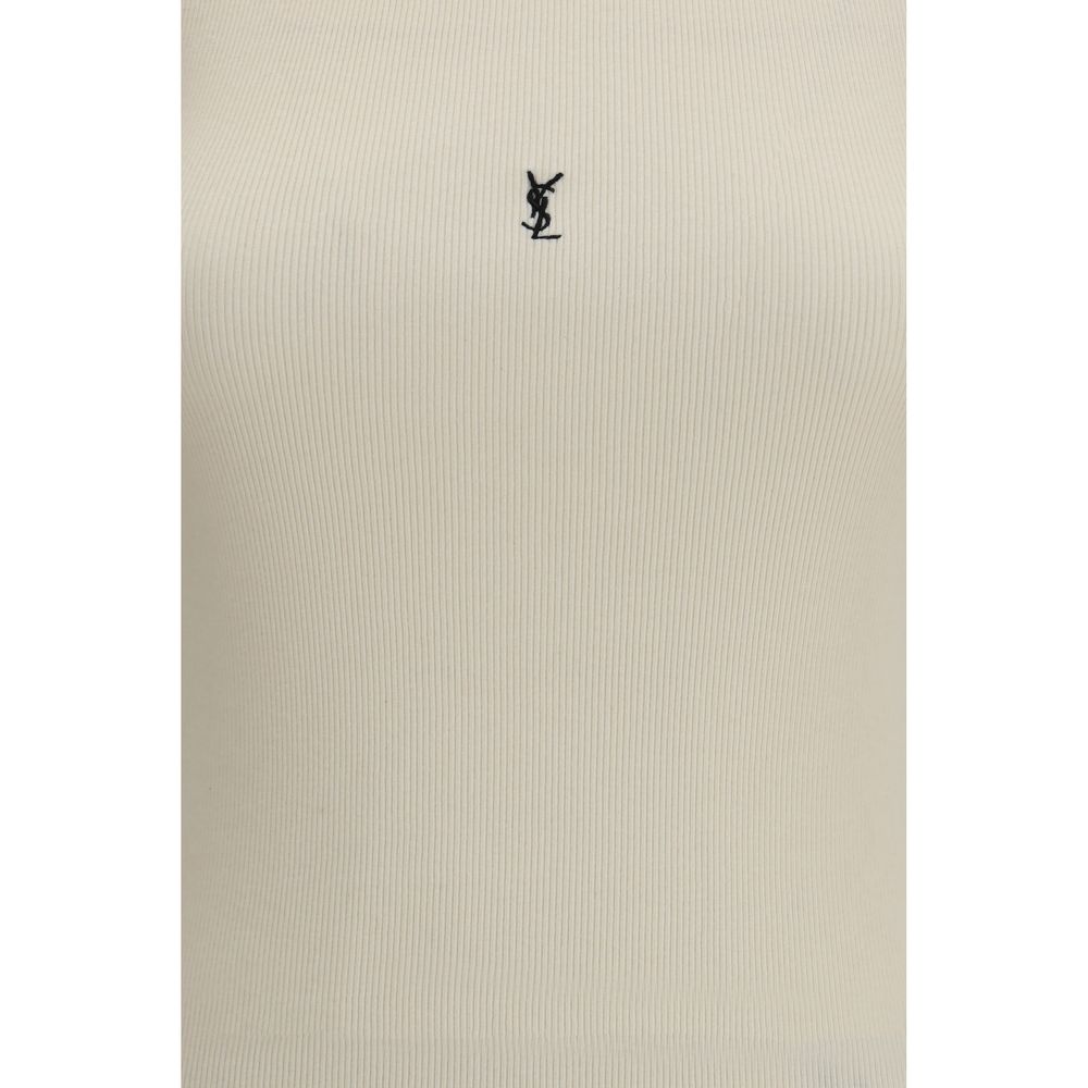 Saint Laurent YSL Cassandre Tank Top - Cool Beige