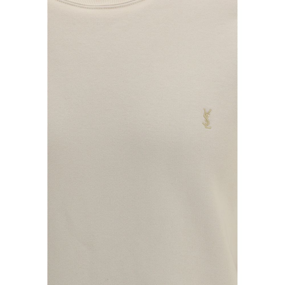 Saint Laurent Cotton Sweatshirt - Cool Beige