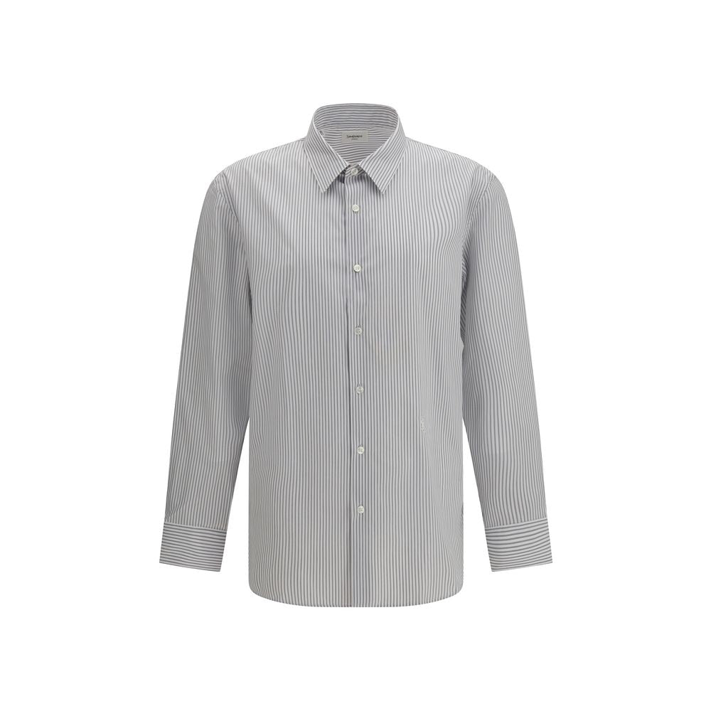 Saint Laurent Longline Striped Collar Shirt