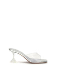 Amina Muaddi Lupita Glass Mule Sandals - Silver