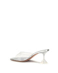 Amina Muaddi Lupita Glass Mule Sandals - Silver