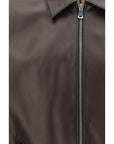 D’Amico Leather Bomber Jacket - Dark Chocolate