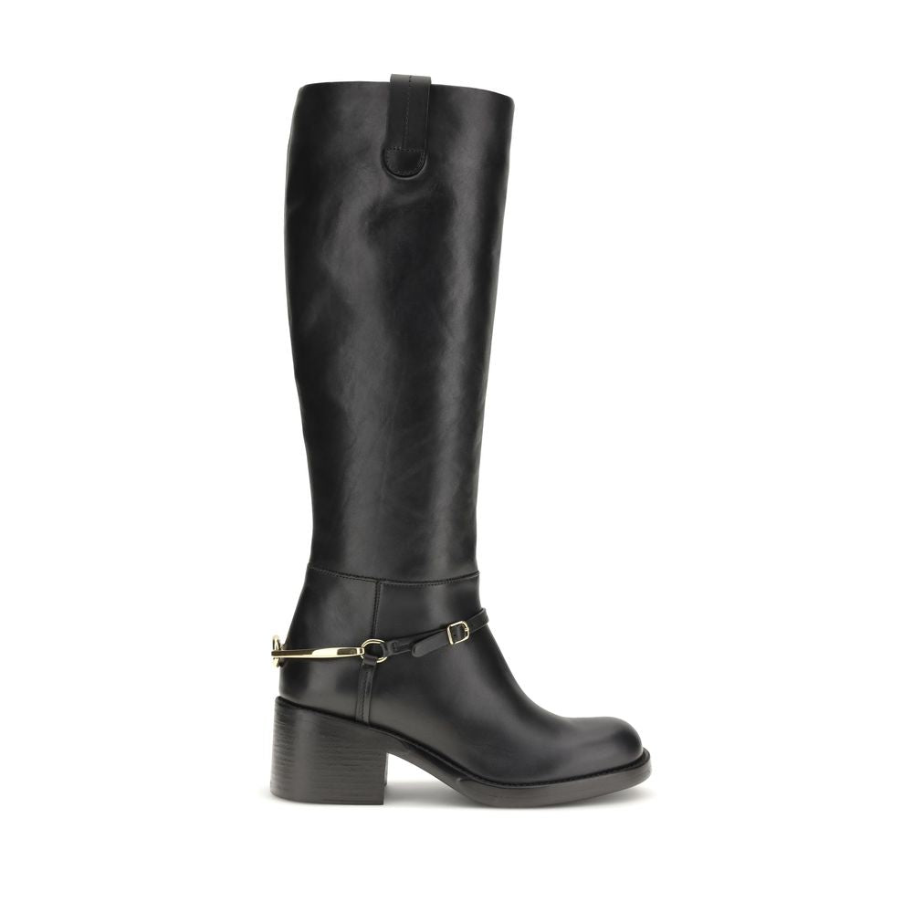 Chloé Dakota Leather Knee-High Boots - Black