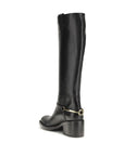 Chloé Dakota Leather Knee-High Heeled Boots - Black