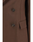 Brunello Cucinelli Double-Breasted Longline Linen Blazer - Brown