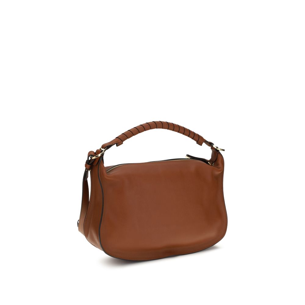 Chloé Marcie Small Leather Shoulder Bag - Cognac Brown