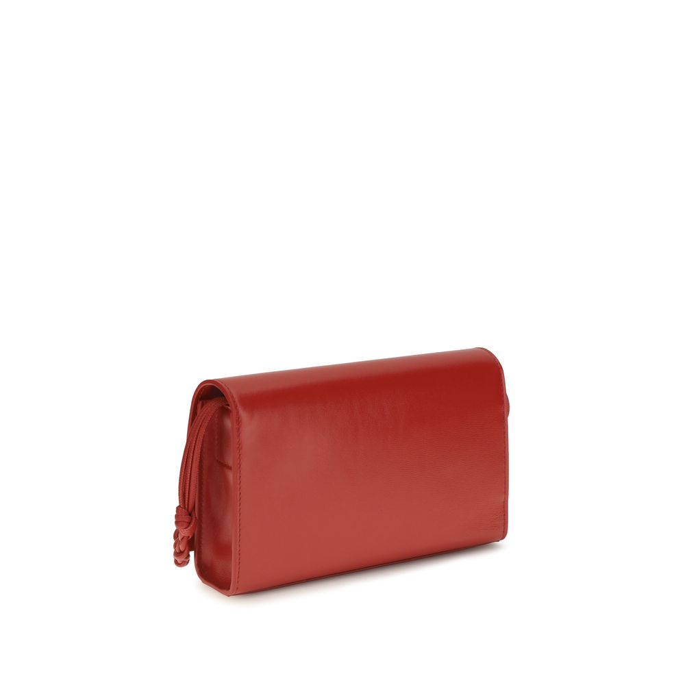 Jil Sander Crossbody Tangle Wallet With Strap- Red