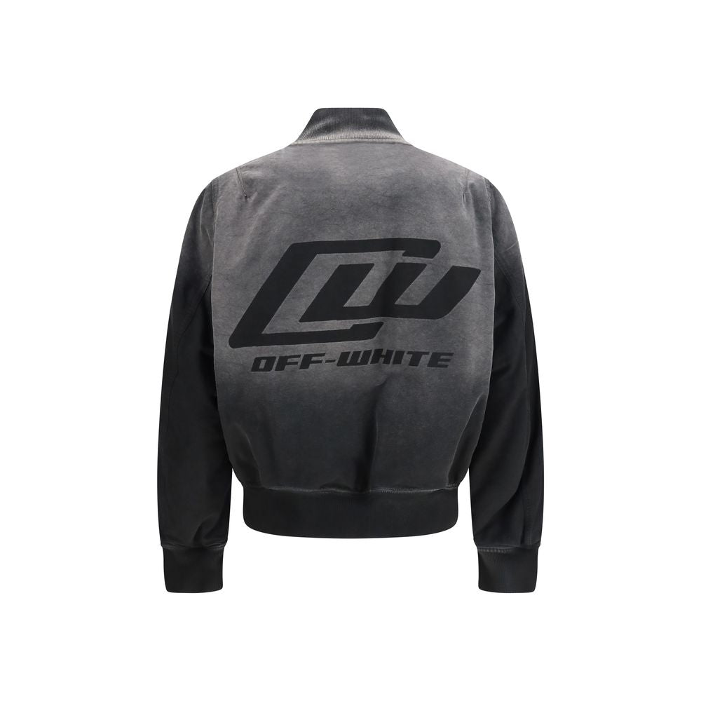 Off-White Denim Effect Bomber - Black