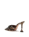Amina Muaddi Eleanora Peep Toe Mule Sandals - Leopard Print