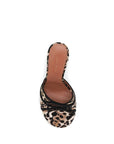Amina Muaddi Eleanora Peep Toe Mule Sandals - Leopard Print