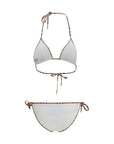 Burberry Checkered Trim Bikini Swimsuit Set