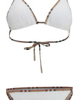 Burberry Checkered Trim Bikini Swimsuit Set