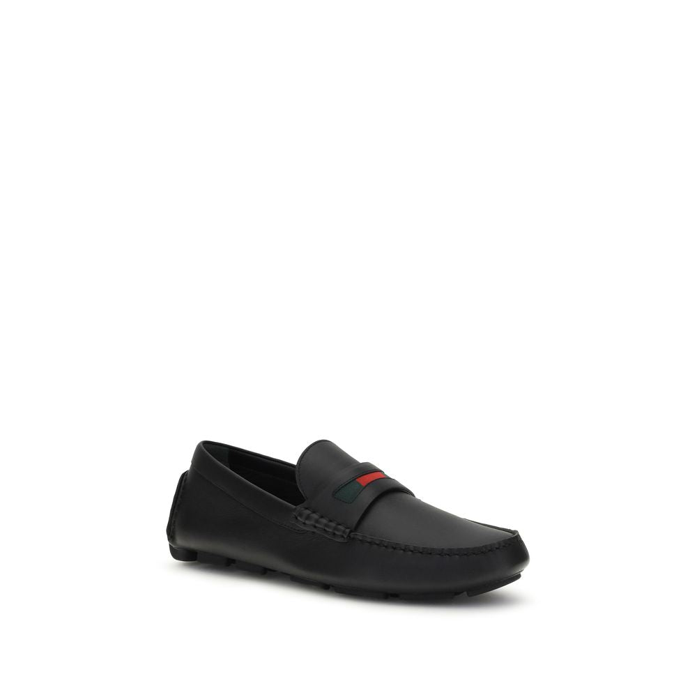 Gucci Leather Loafers - Black 