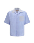 Marni Striped Pattern Short Sleeve Shirt - Cerulean Blue